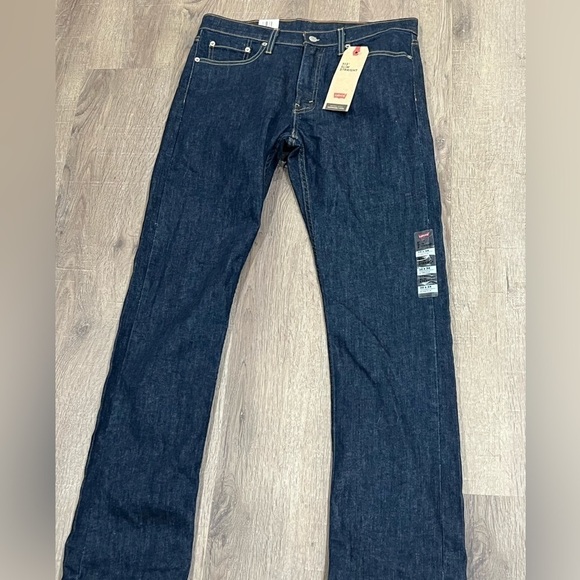 NWT Levi’s 513 Slim Straight 32W 34L Slim Straight Dark Wash Denim Jeans 501 - Picture 3 of 8